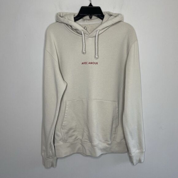 VIOLETTE_FR x Bisous Skateboards Hoodie Women Medium Beige Logo AVEC AMOUR - Picture 1 of 9